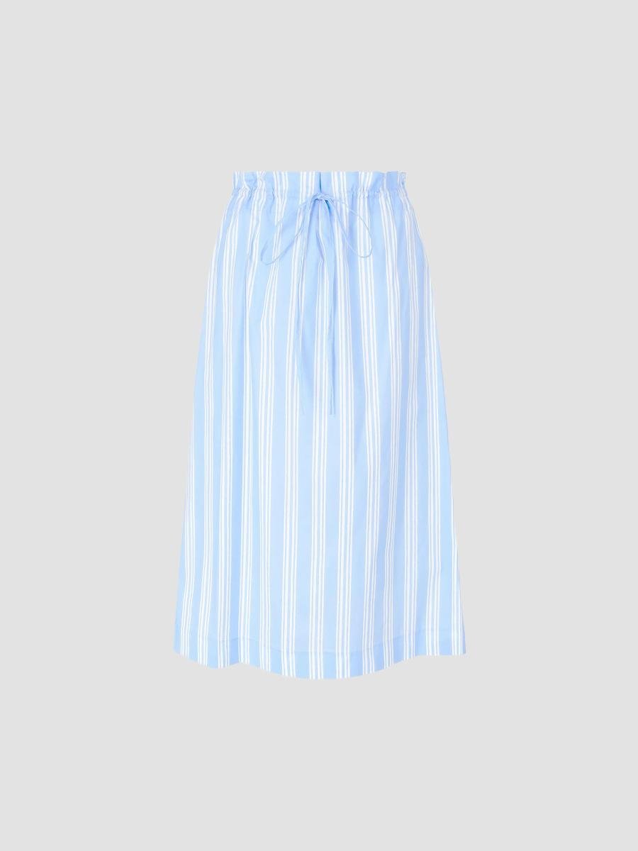 Shore Striped Stretch-Cotton Midi-Skirt (Ventura Stripe)