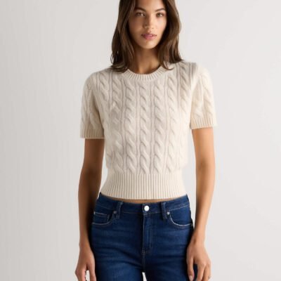 Mongolian Cashmere Tee (Ivory)