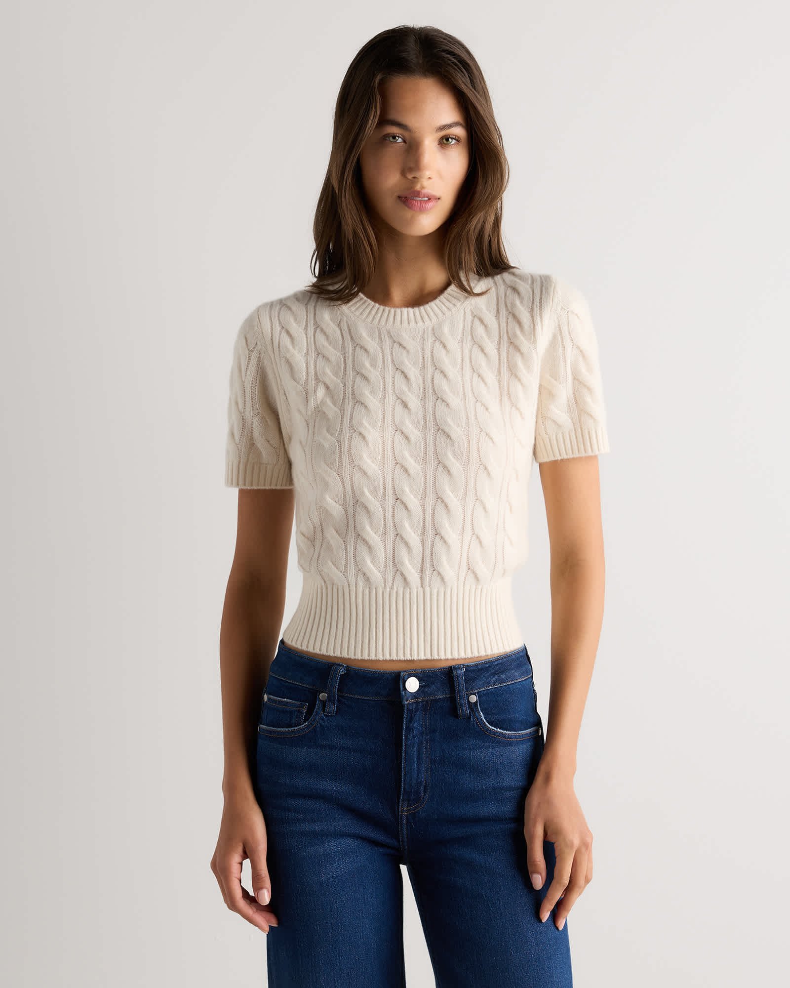 Mongolian Cashmere Tee (Ivory)