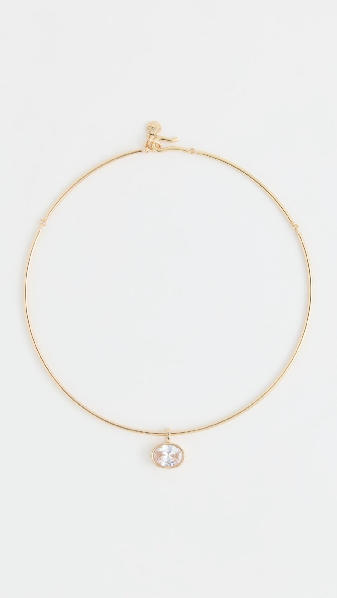Jelane Gem Collar Necklace (Clear/Gold)