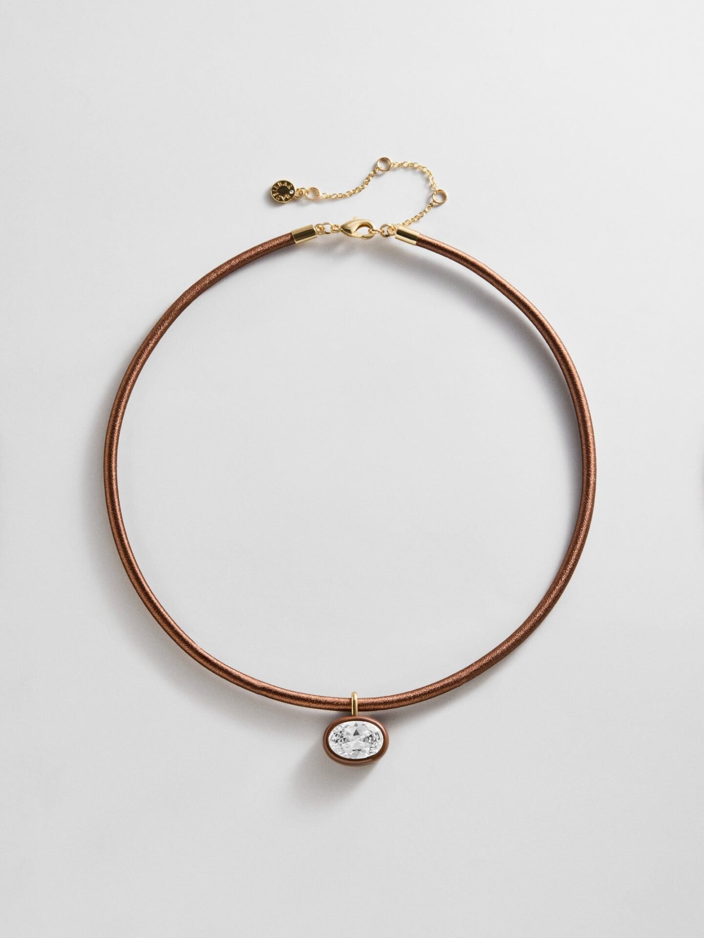 Lindsey Crystal Collar Necklace (Chocolate Brown)