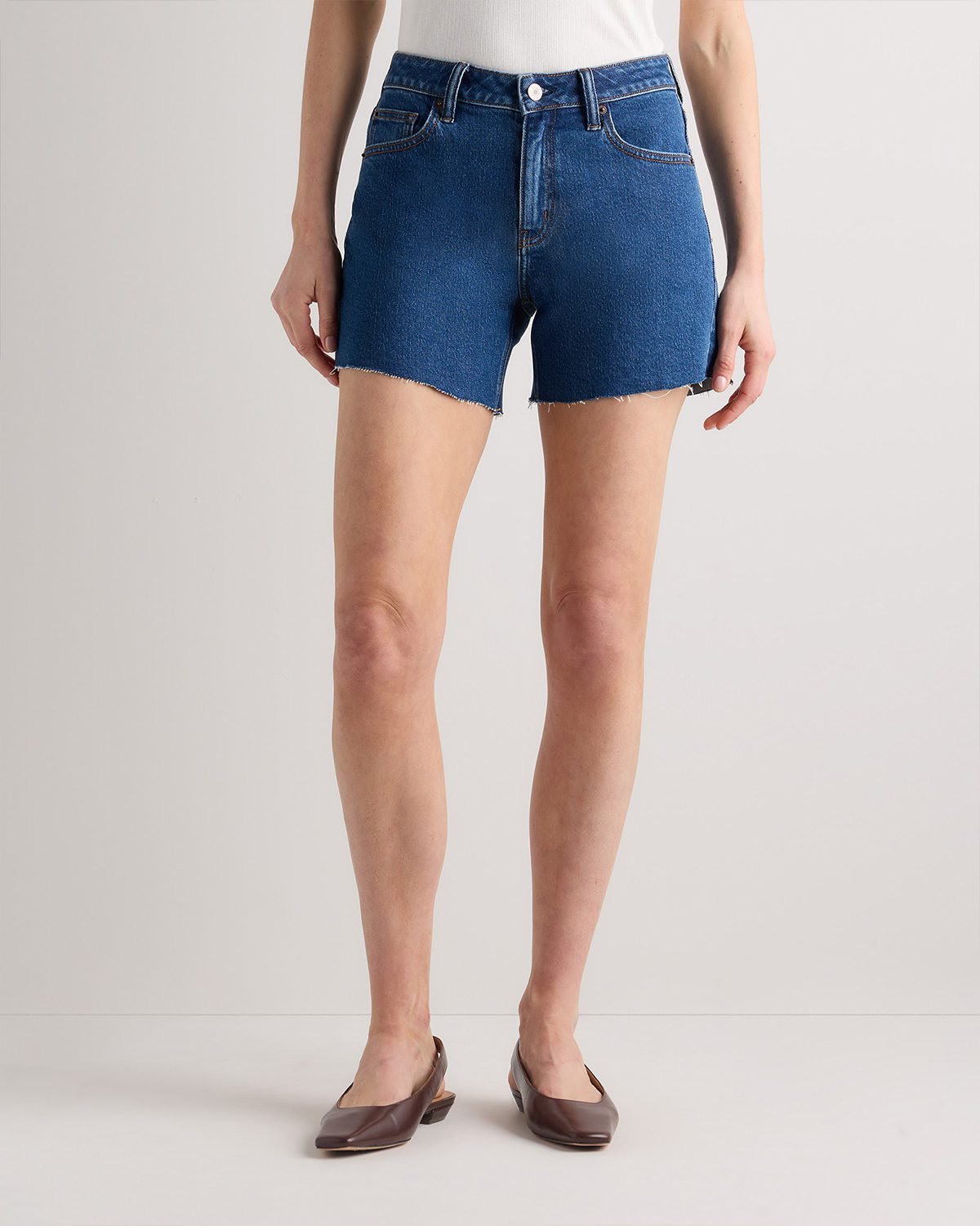 Bella Stretch Vintage Shorts (Obsidian Blue Fray)