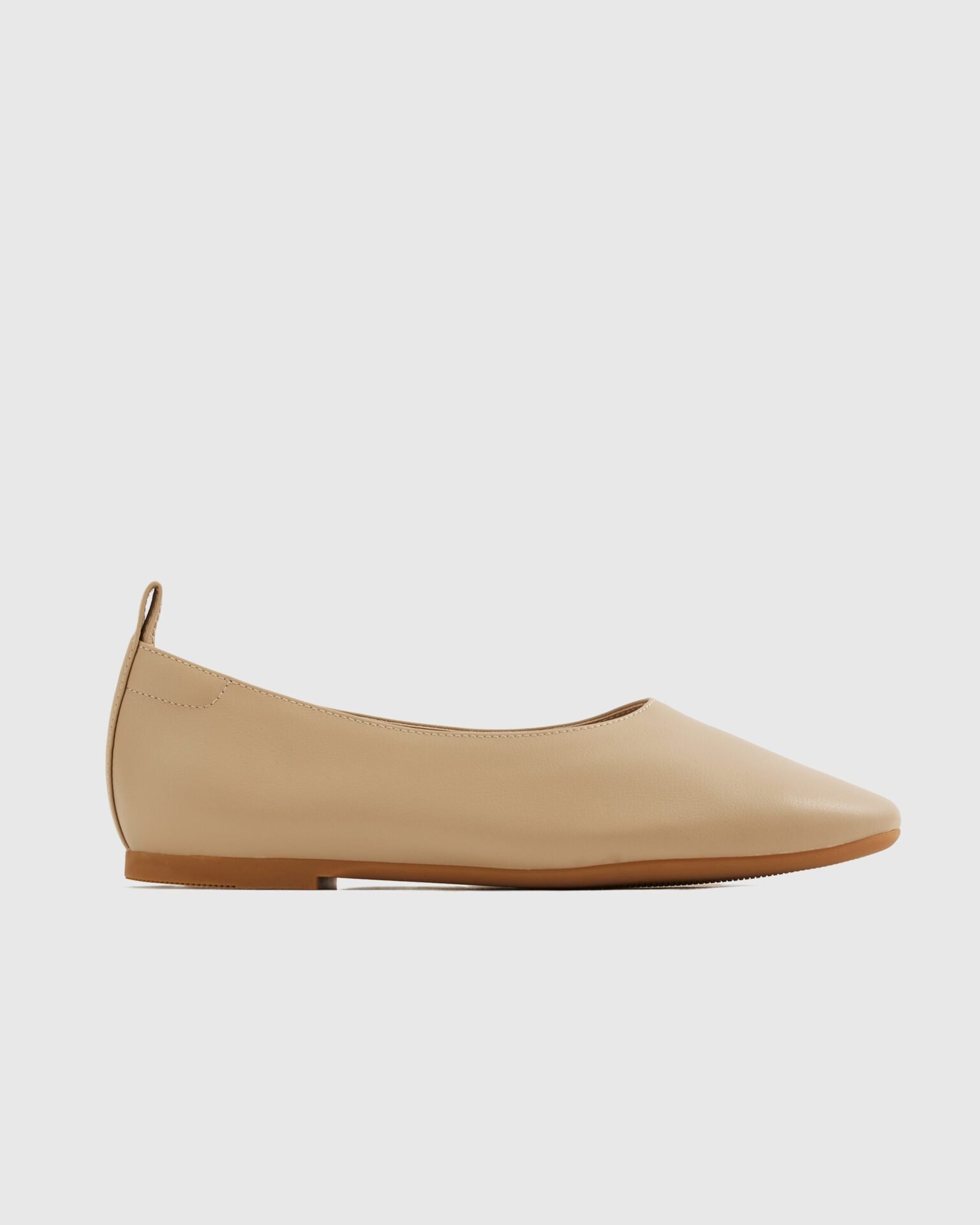 Italian Leather Glove Ballet Flat (Almond)