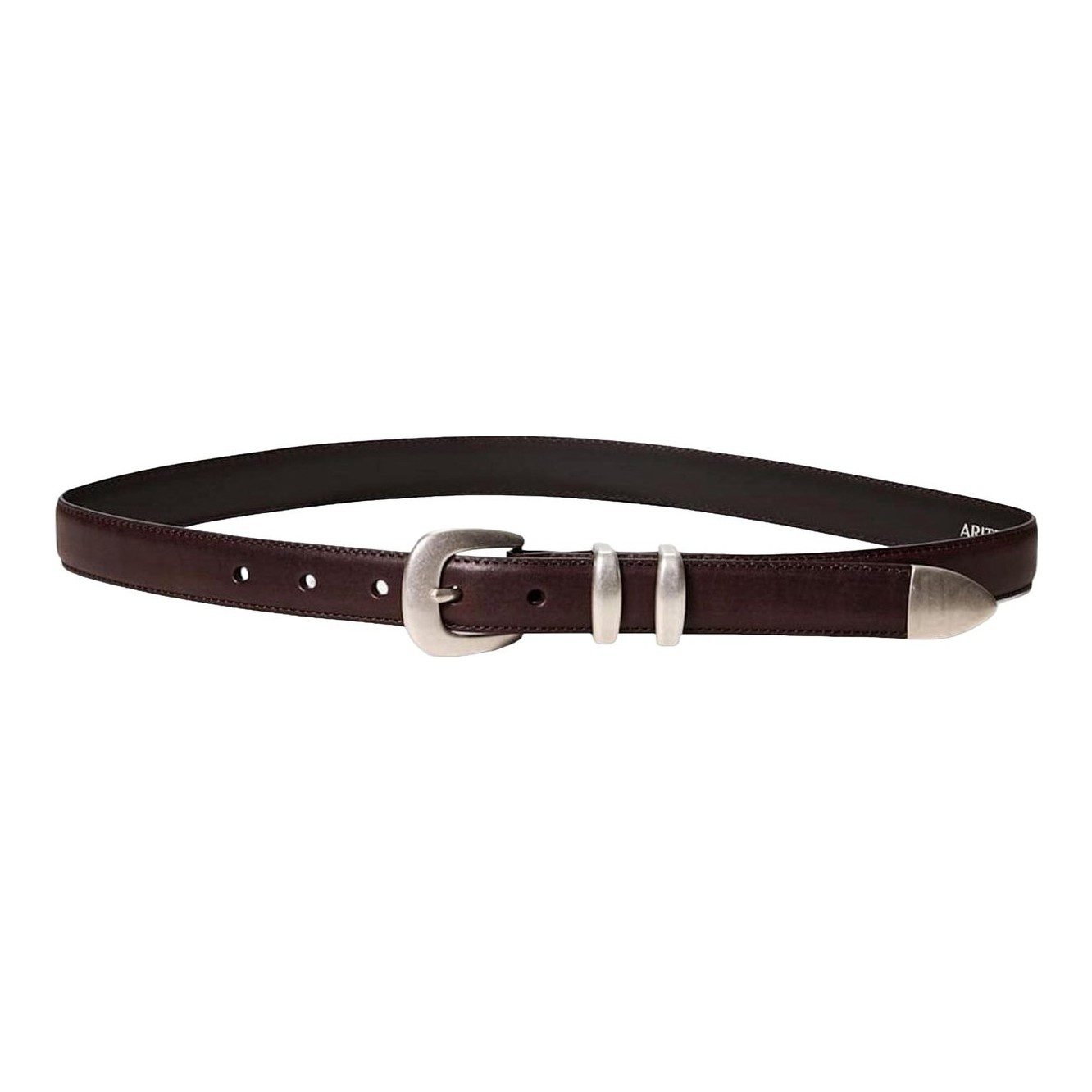 Legendary Solid Brass Leather Belt (Matte Pearl/Gold)