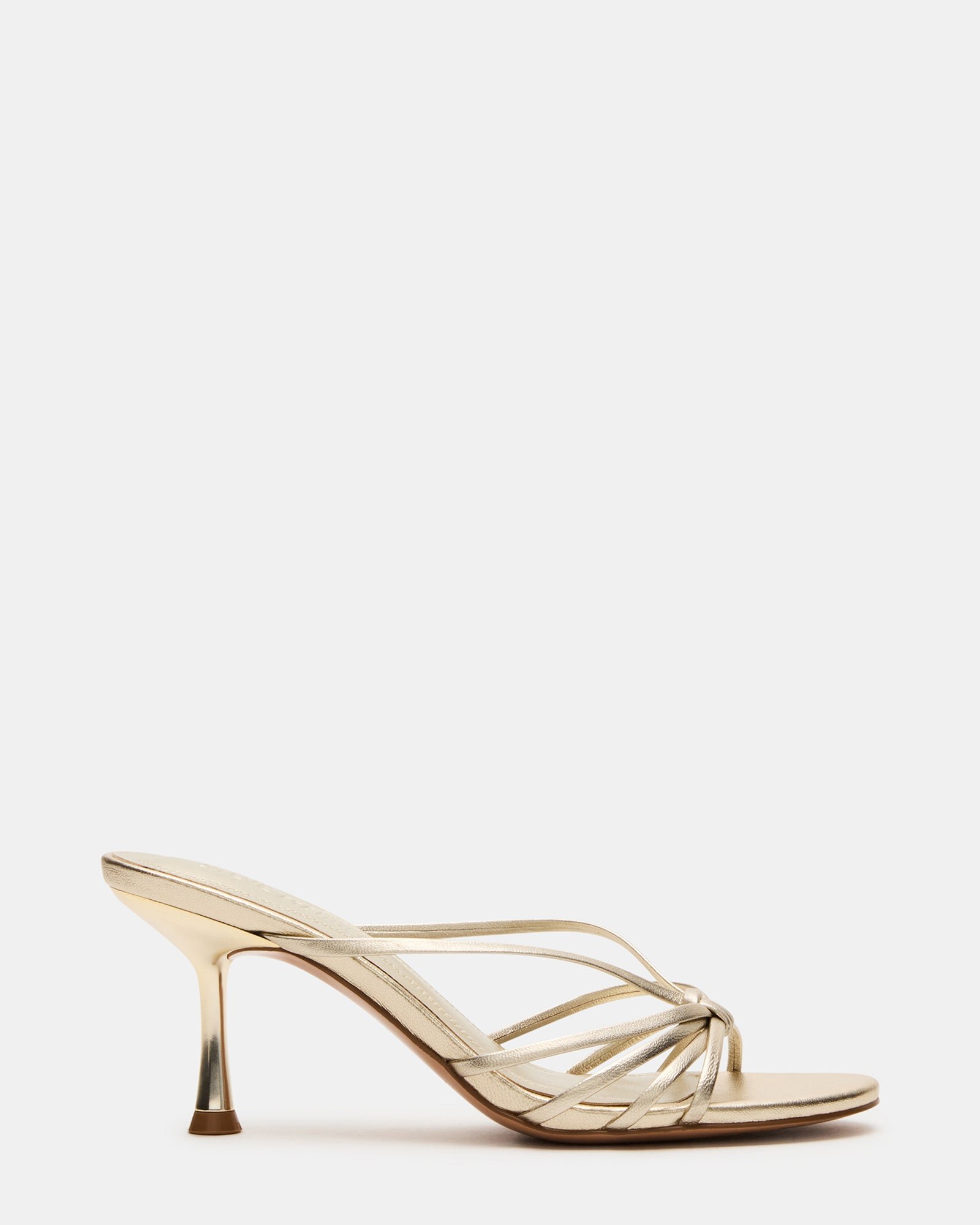 Edna Champagne Leather Strappy Mule