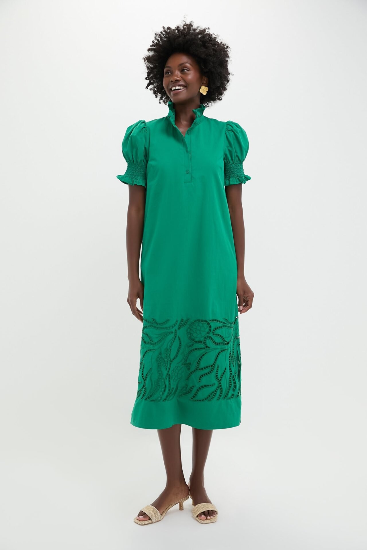 Emerald Green Eliza Midi Dress