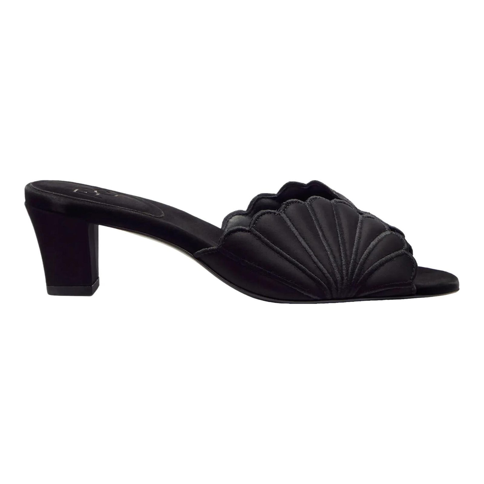 Waldena Block Heeled Mule (Cream Puff Taffeta)