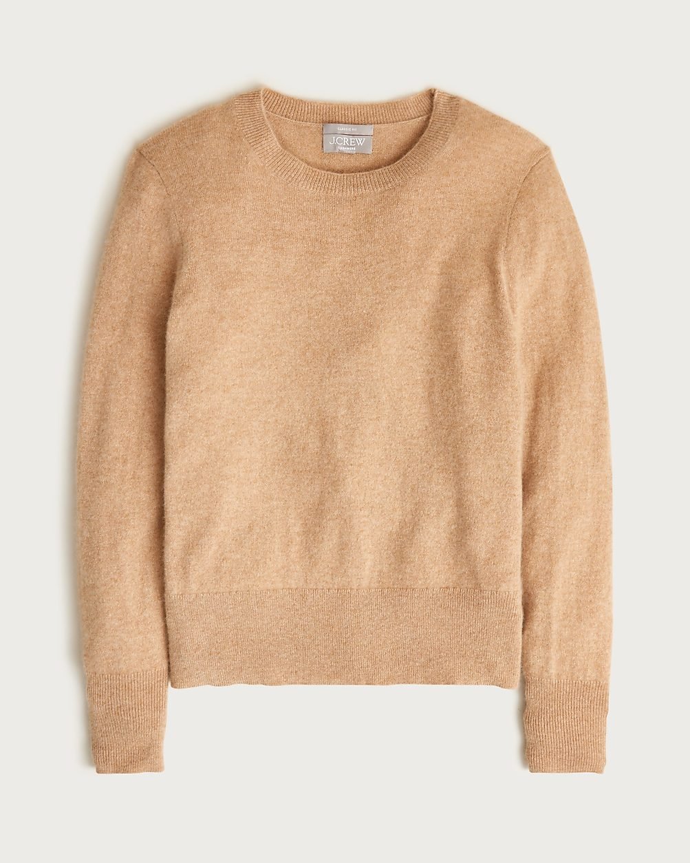 Cashmere Classic-Fit Crewneck Sweater (Hthr Camel)