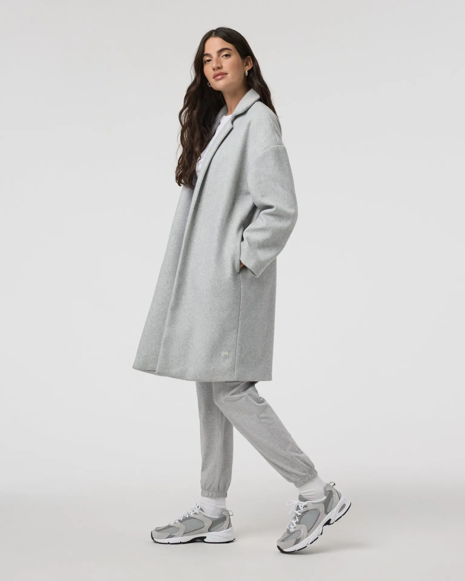 Soho Melton Trench (Light Heather Grey)