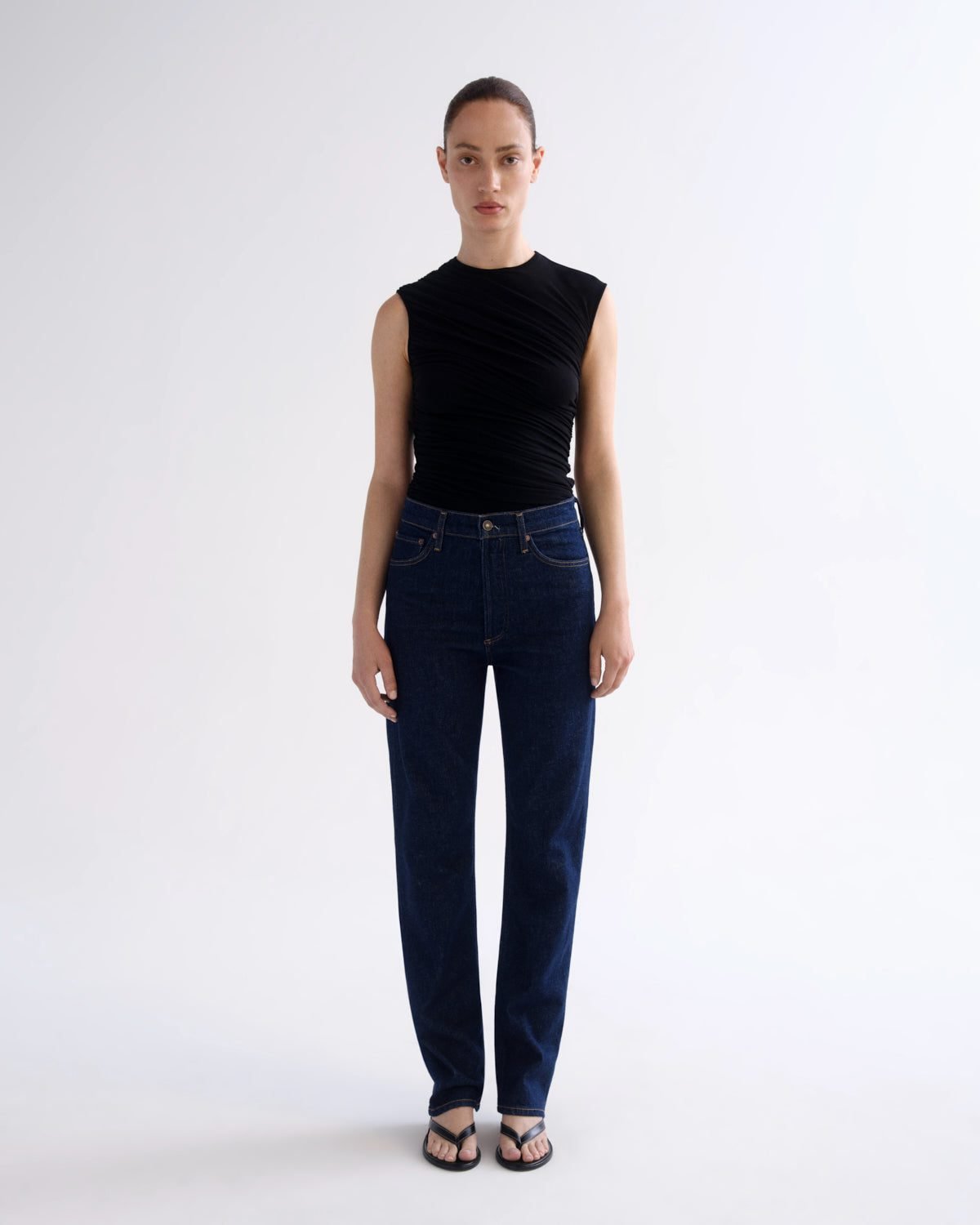 90's Pinch Waist High Rise Straight Long (Comfort Stretch) in Reissue