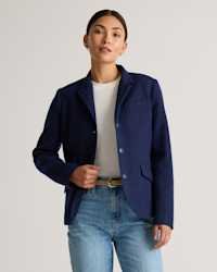 Italian Wool Stand Collar Blazer