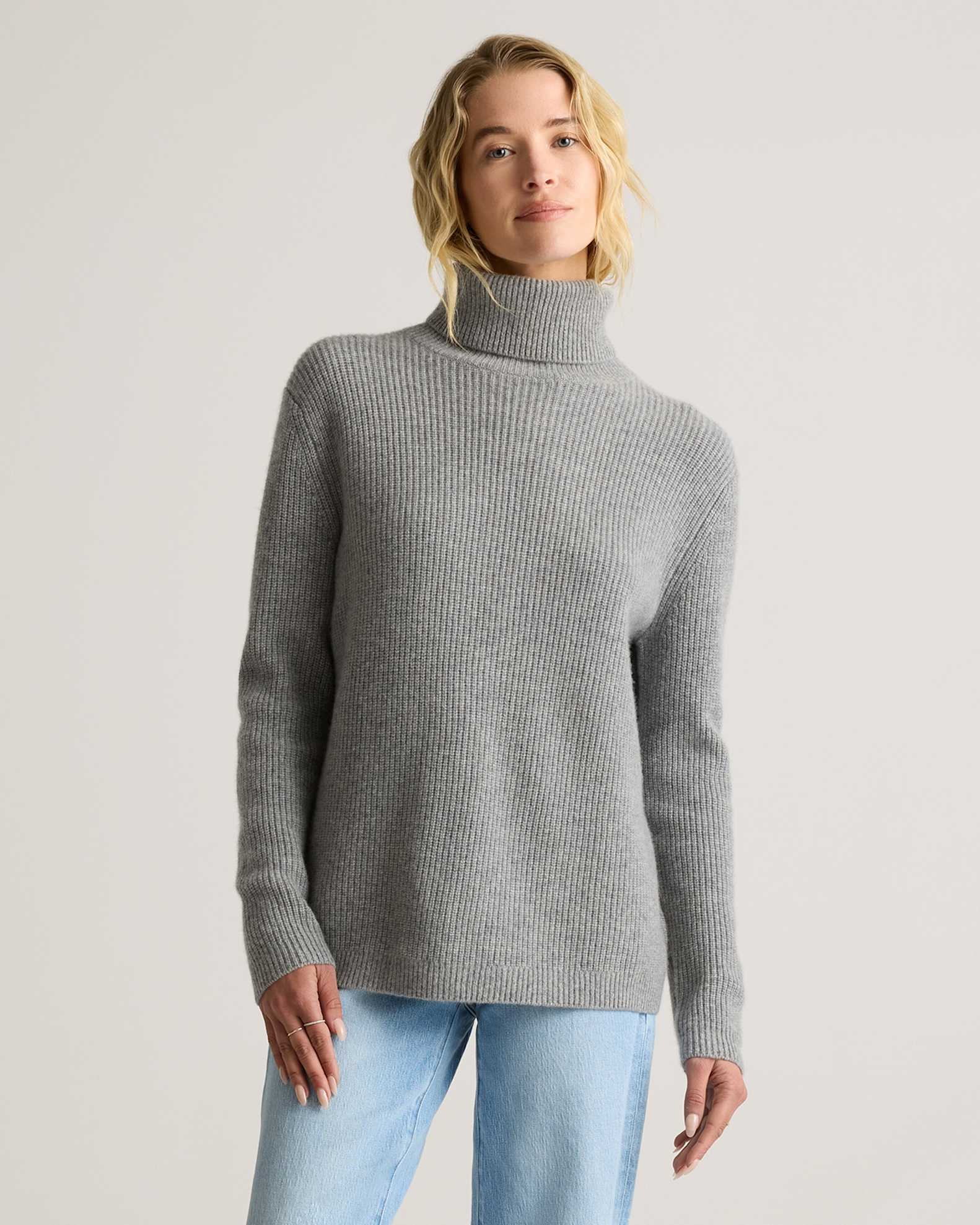 Mongolian Cashmere Fisherman Turtleneck Sweater
