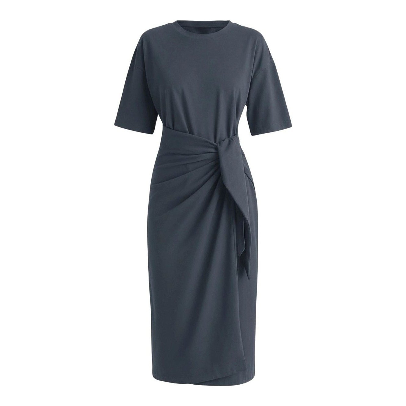 Noa Organic Cotton T-Shirt Wrap Dress (Black)