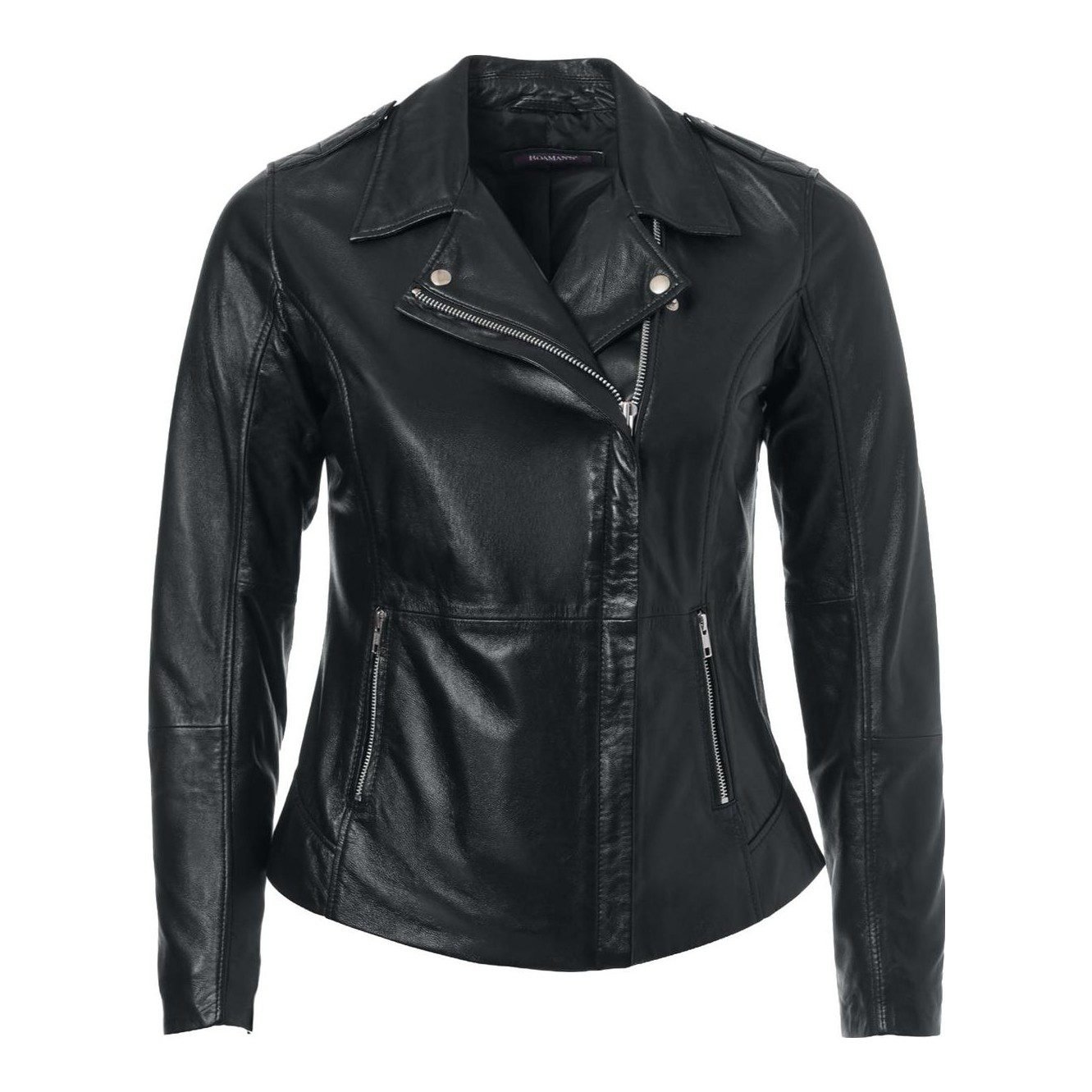 Fashionable Leather Moto Jacket (Black)