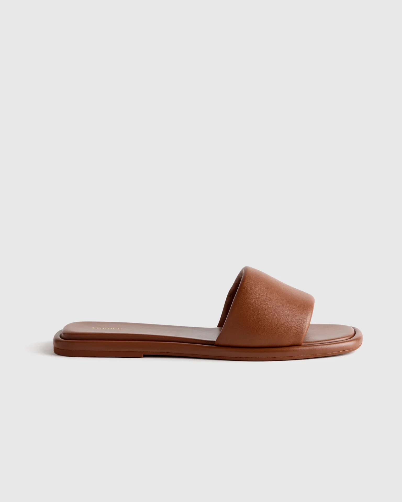 Italian Leather Slide Sandal (Cognac)