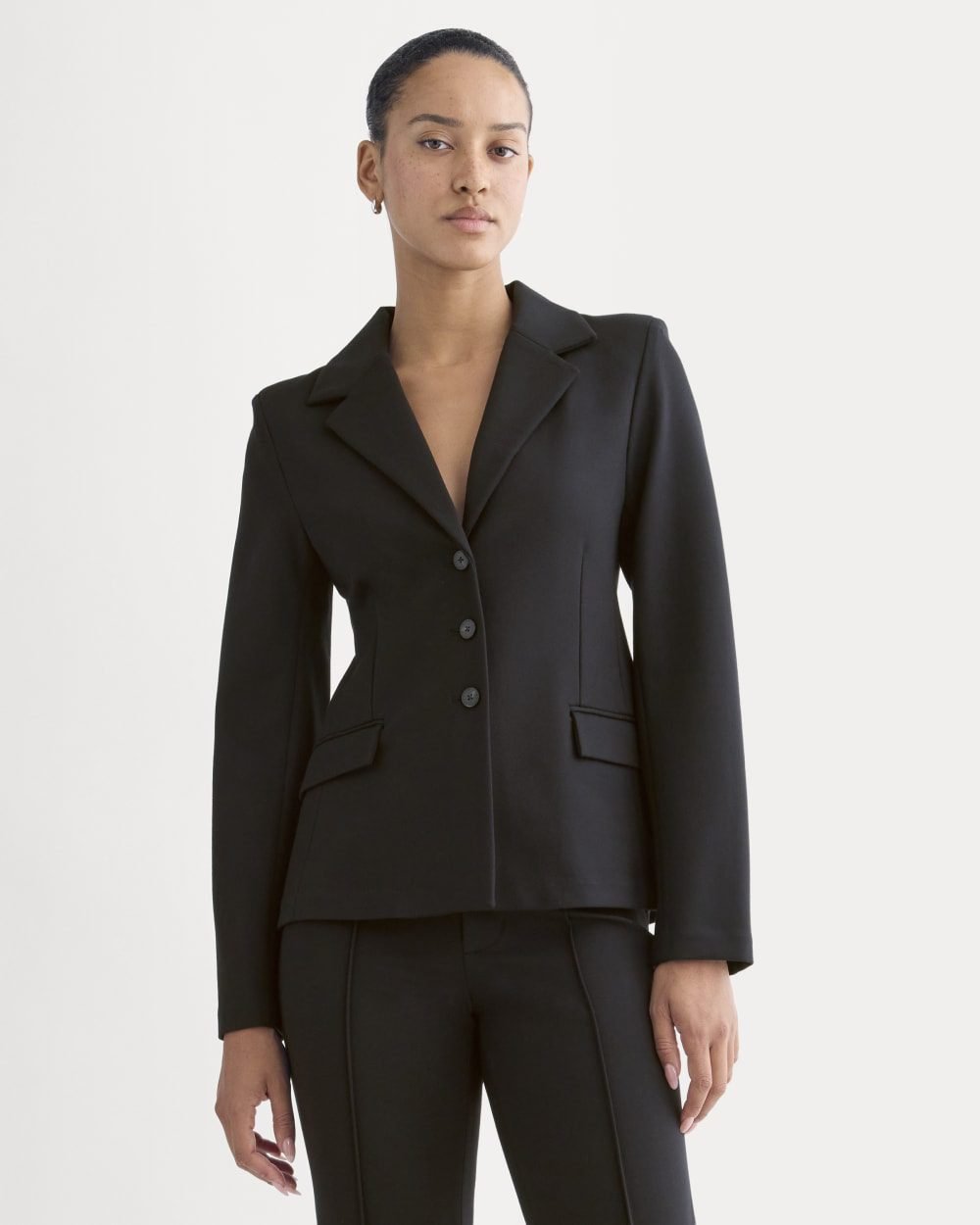 Ponte Sculpted Blazer (Black)
