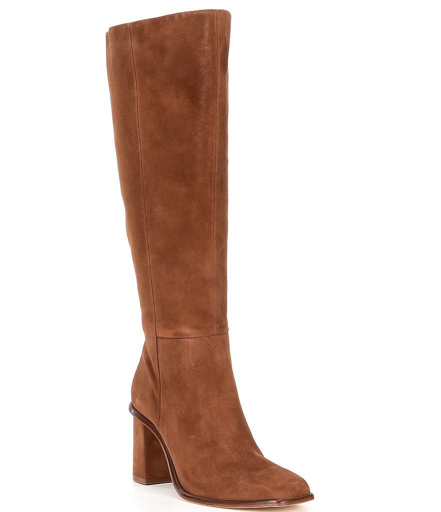 Antonio Melani Valerie Suede and Leather Tall Shaft Dress Boots (Pecan Pie)