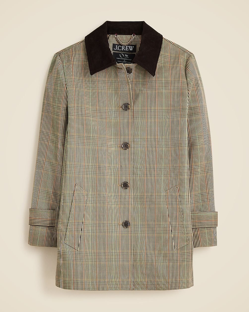 Barn Jacket in Plaid Double-Faced Cotton (Brown/Green/Red Plaid)