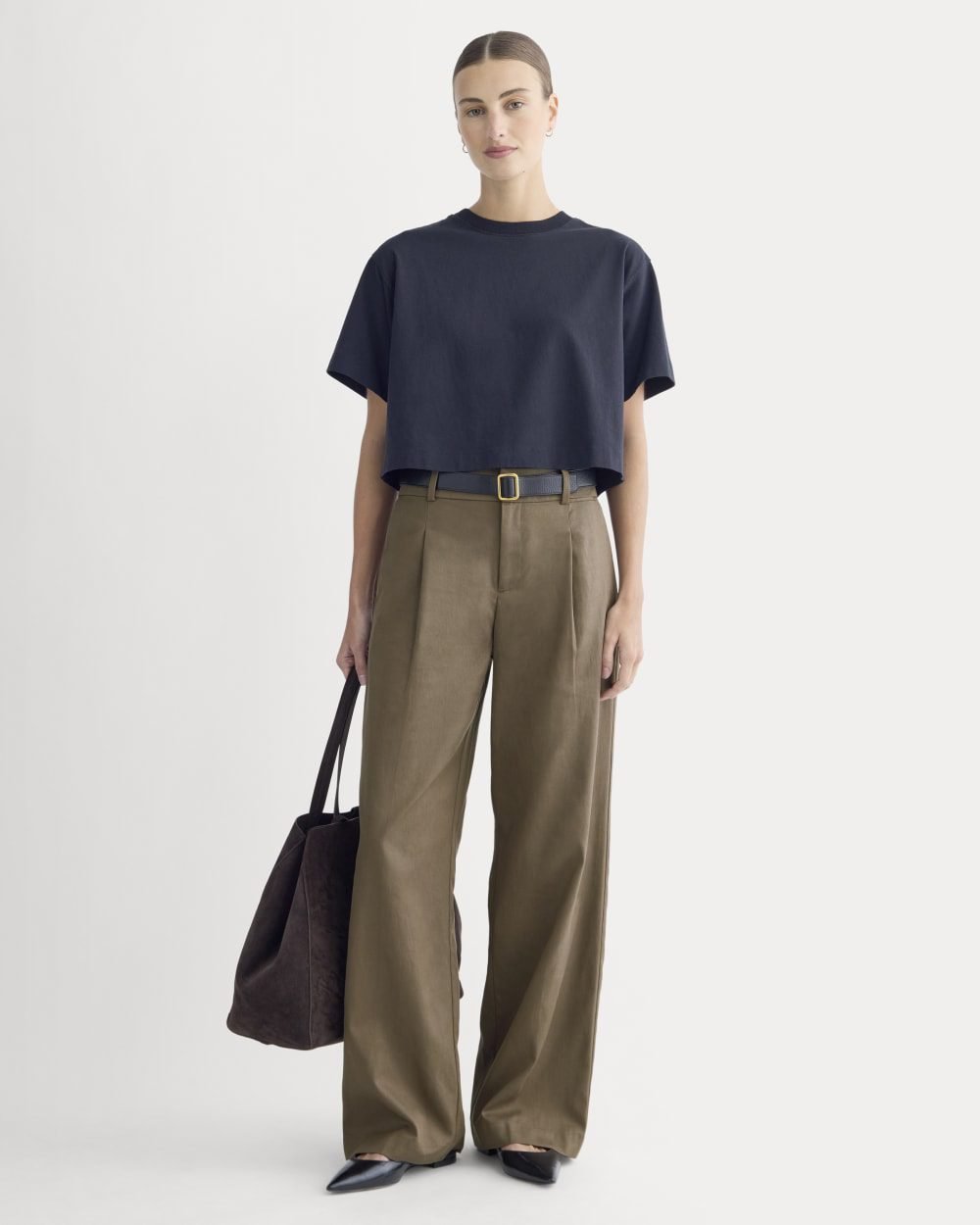 Wide-Leg Trouser in Buttersmooth (Deep Taupe)