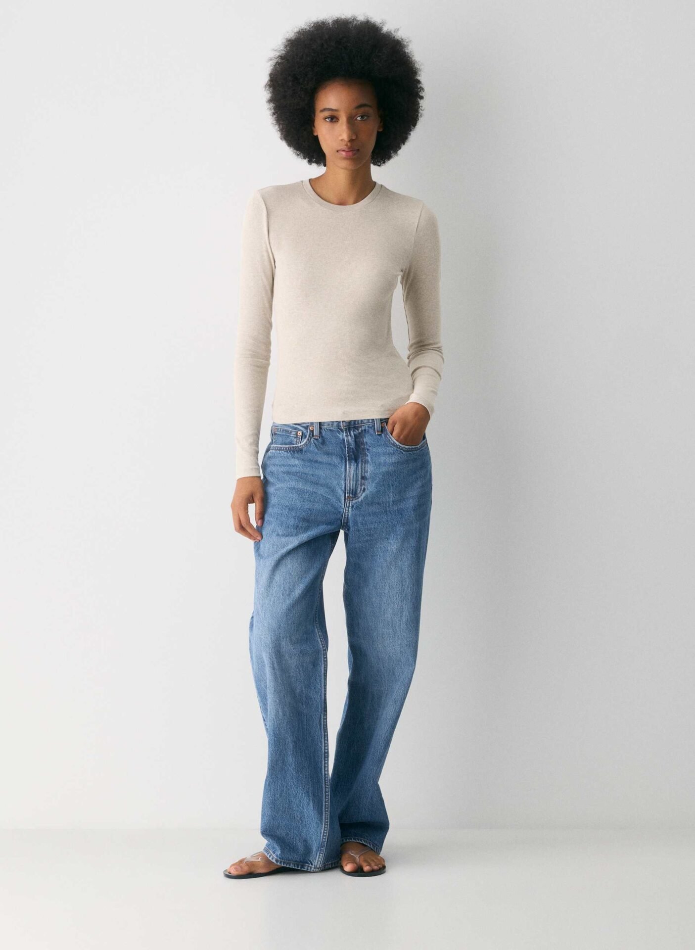HomeStretch Rib Solo Longsleeve (Heather Ecru)