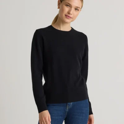 Mongolian Cashmere Crewneck Sweater (Black)