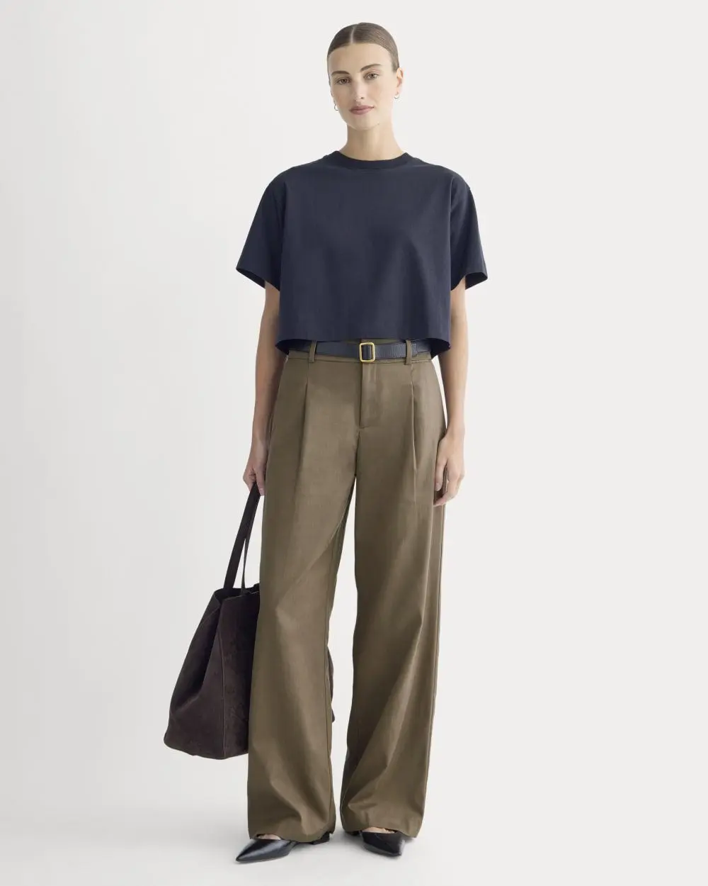 Wide-Leg Trouser in Buttersmooth (Deep Taupe)