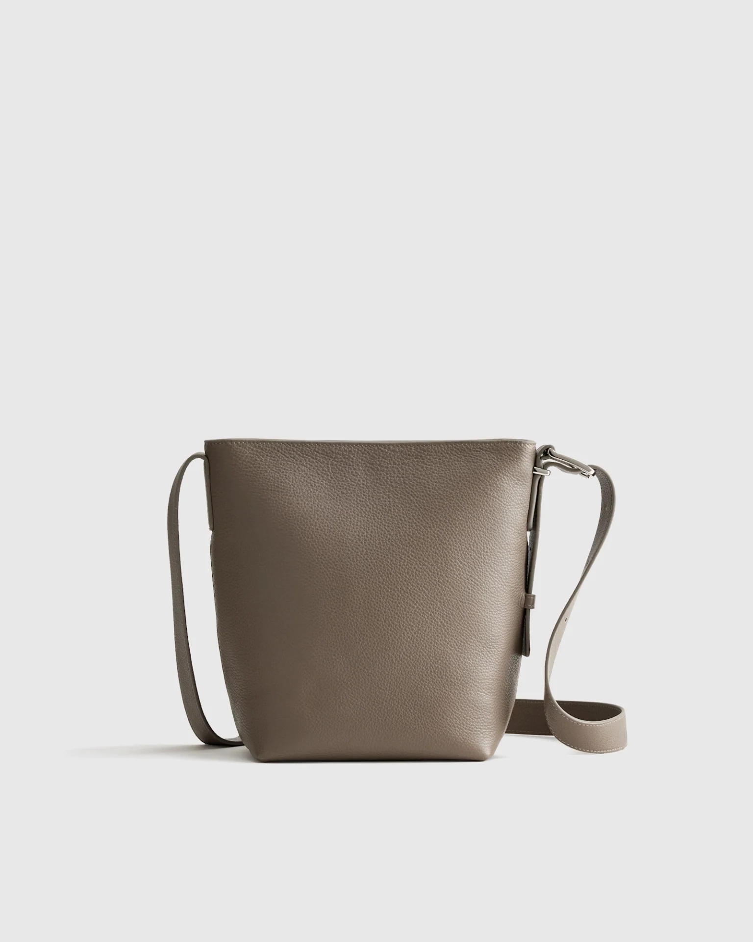Italian Leather Bucket Crossbody (Mink)