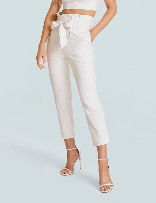 Faux Leather Paperbag Pants