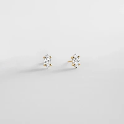 Debra 14K Gold Earrings (Marquise Stone)