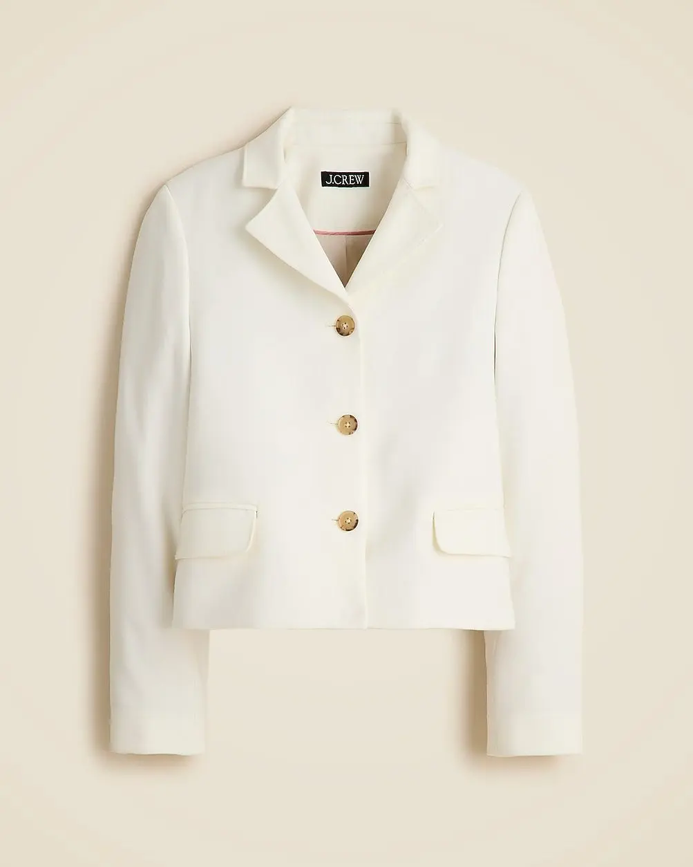 Cropped Lady Blazer in Four-Season Stretch (Ivory)