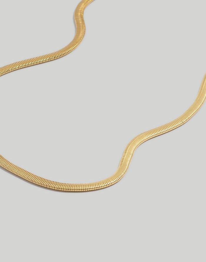 Herringbone Chain Necklace (Vintage Gold)