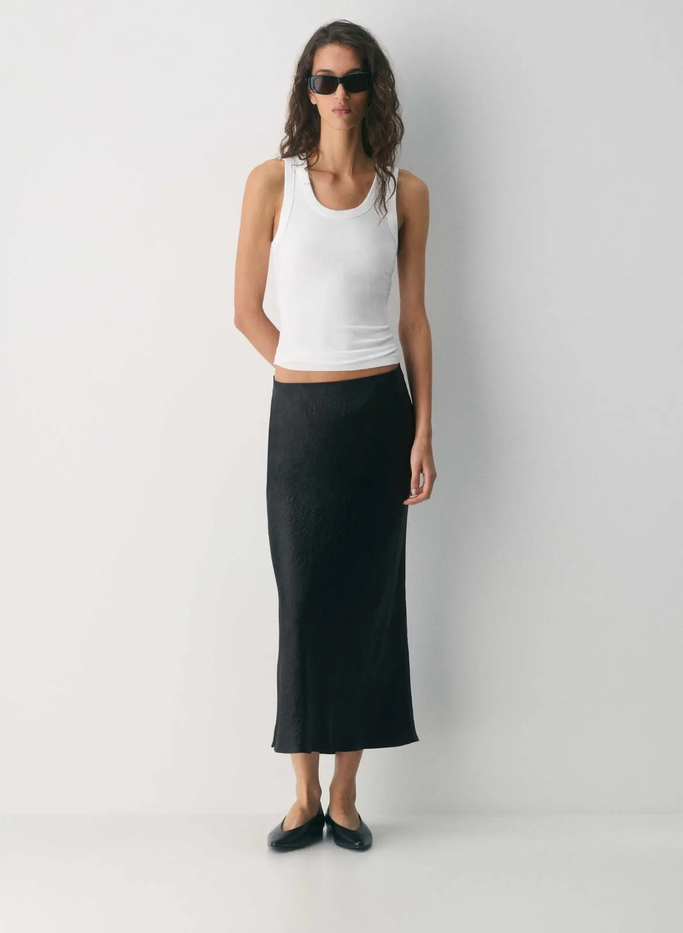 Babaton Slip Satin Maxi Skirt