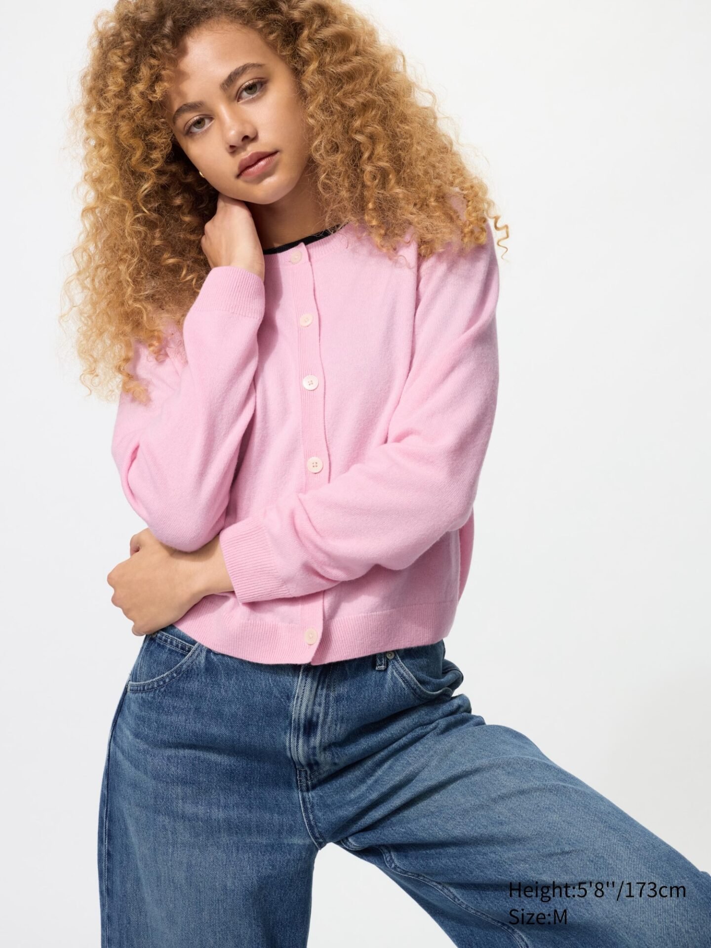 Cashmere Short Cardigan (Pink)