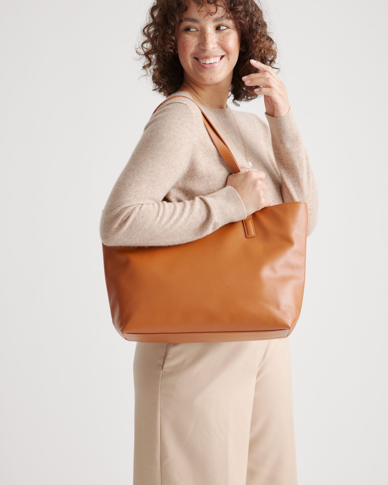 Classic Leather Tote (Cognac)