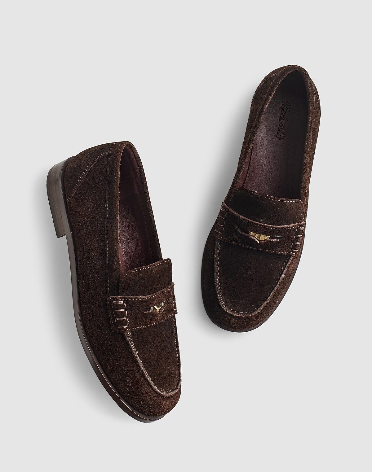 The Grayson Suede Penny Loafers (Dark Carob)