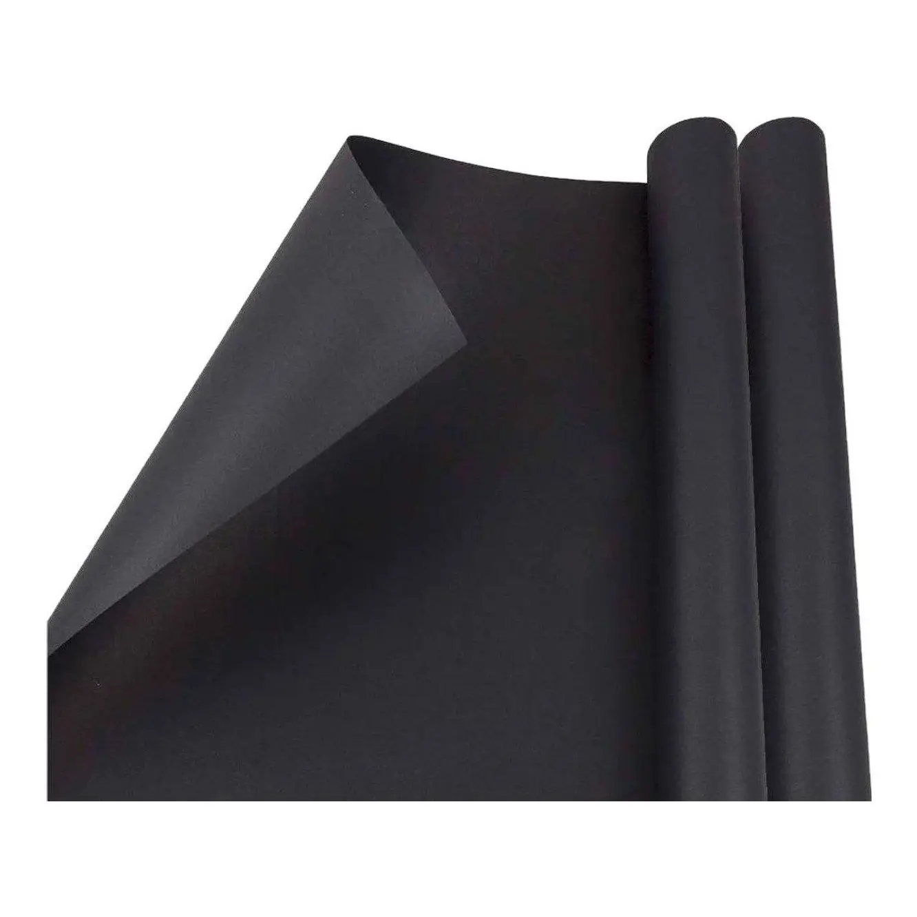 JAM Paper & Envelope Gift Wrapping Paper Rolls (matte, solid black, 2 rolls)