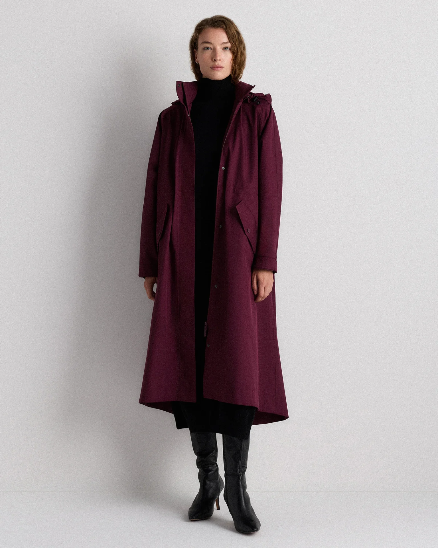 Weatherproof Rain Trench Coat (Barolo Burgundy)