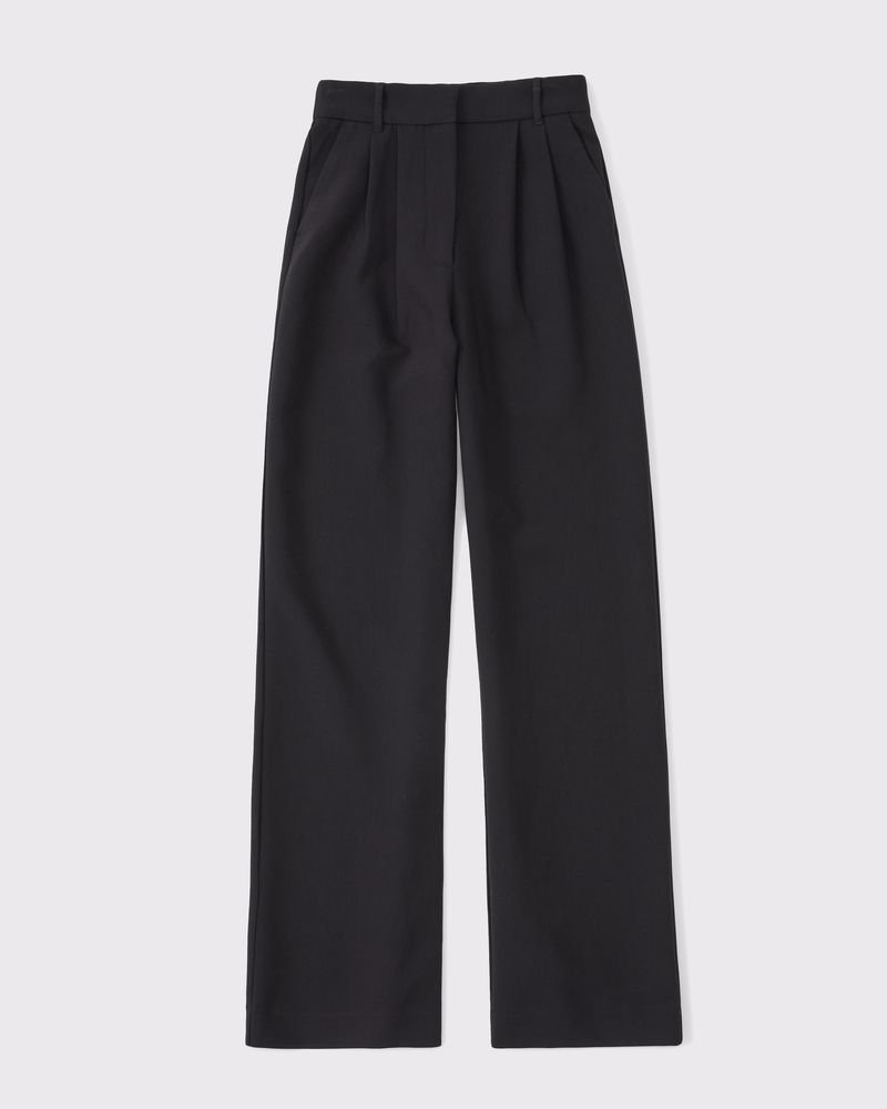 A&F Sloane Tailored Wide Leg Pant (Black)