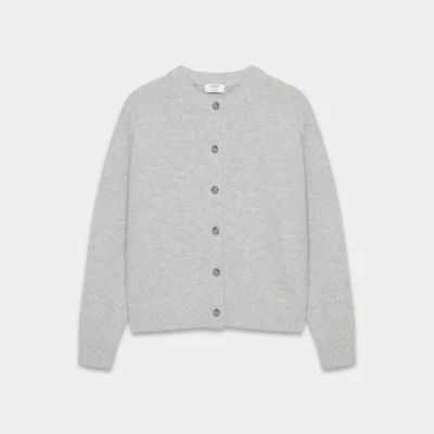 Essential Cashmere Acclaim Cardigan (Heather Chrome)