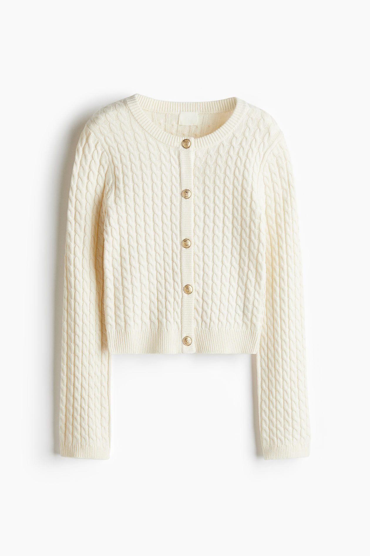 Cable Knit Cardigan (Cream)