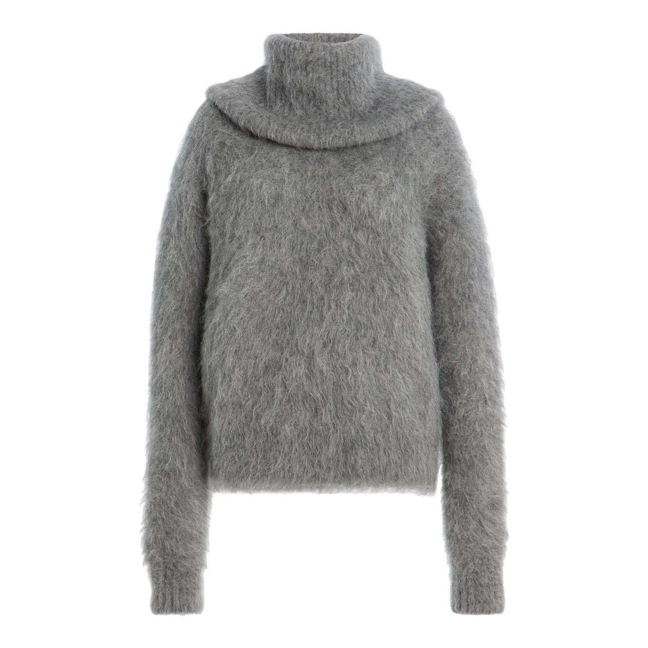 Alpaca-Blend Turtleneck Sweater (Grey)