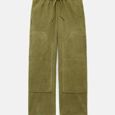 Luna Pant in Lightweight Corduroy (Mediterranean Olive)