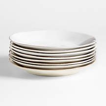 Marin White Stoneware Dinner Plates, Set of 8
