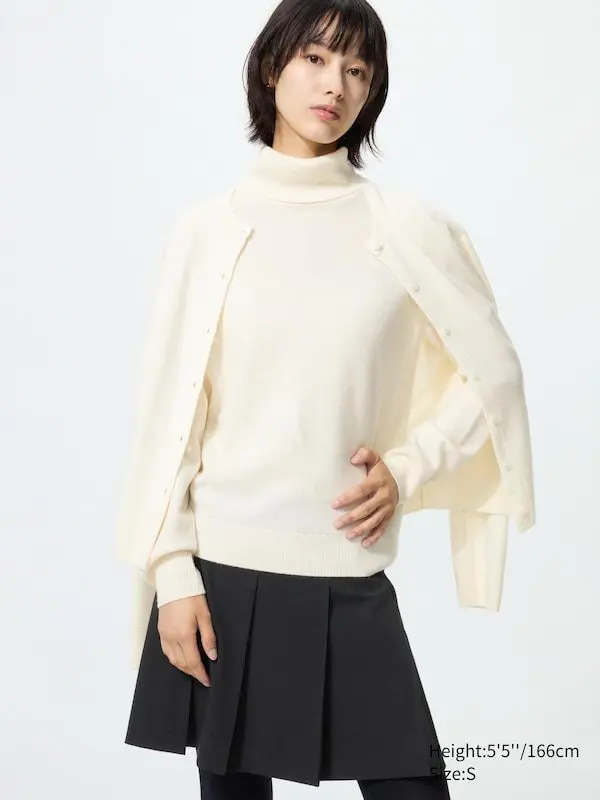 Cashmere Sweater | Turtleneck (Off White)