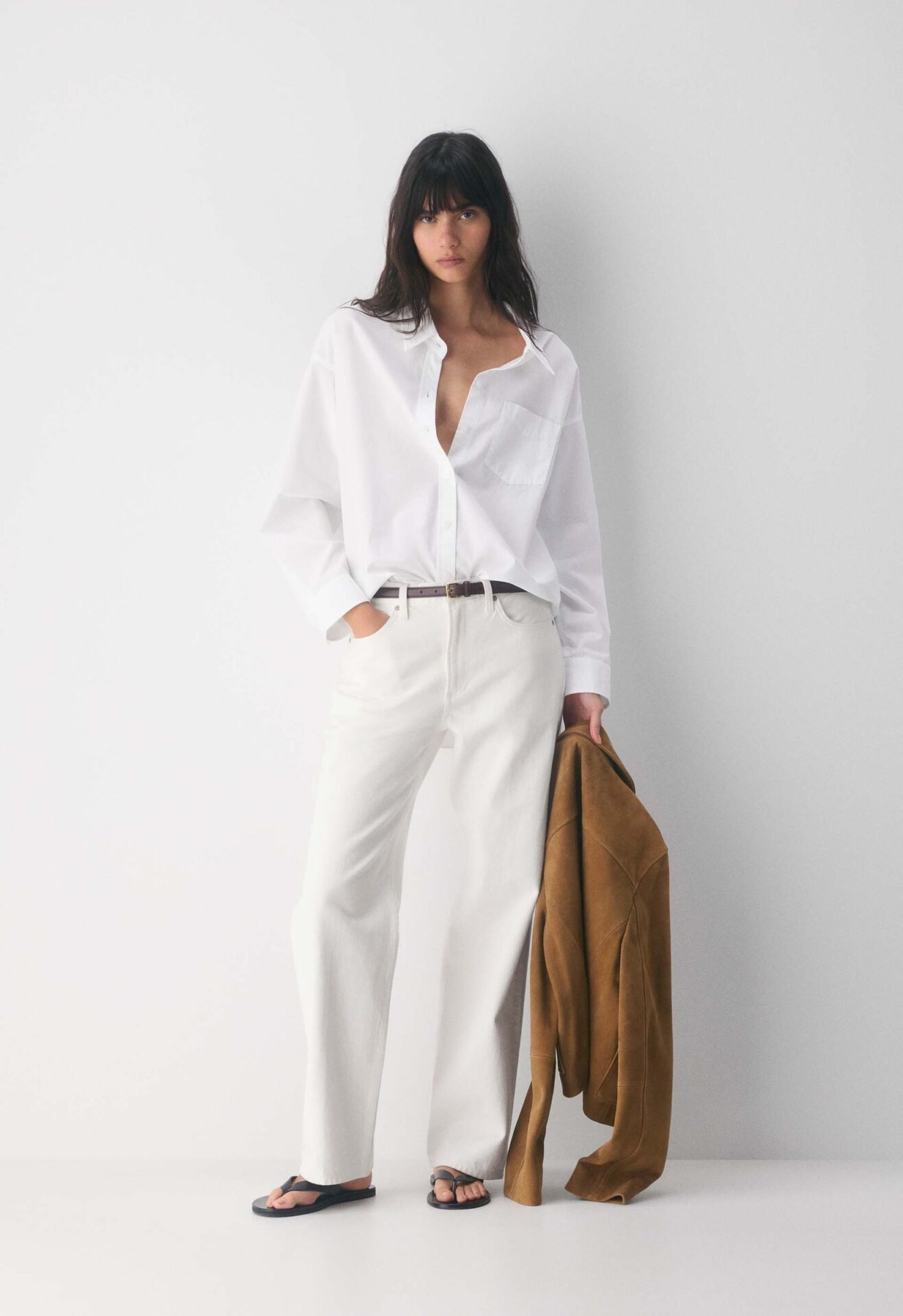 Wilfred Reminisce Relaxed Poplin Shirt (Bright White)