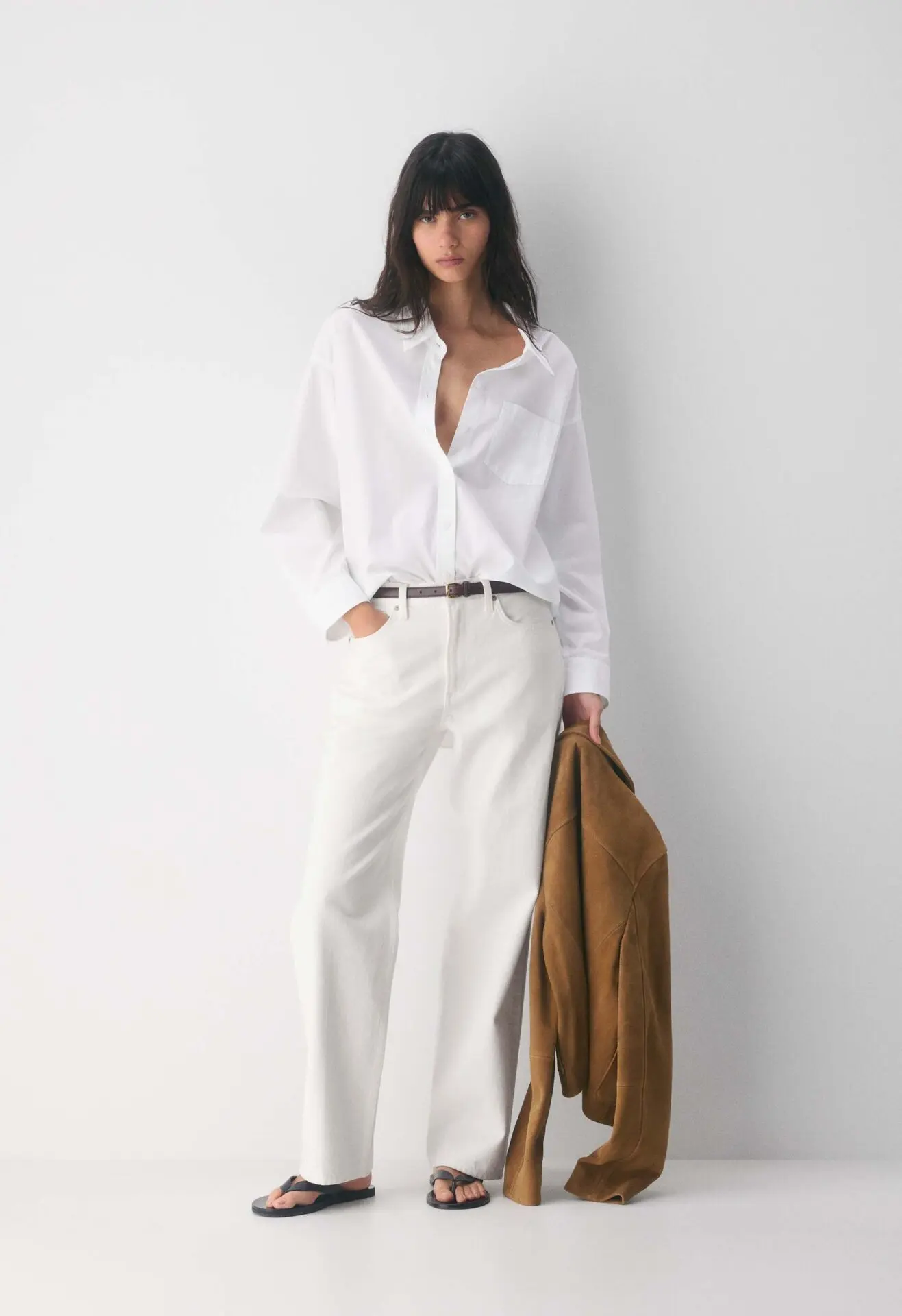 Wilfred Reminisce Relaxed Poplin Shirt (Bright White)