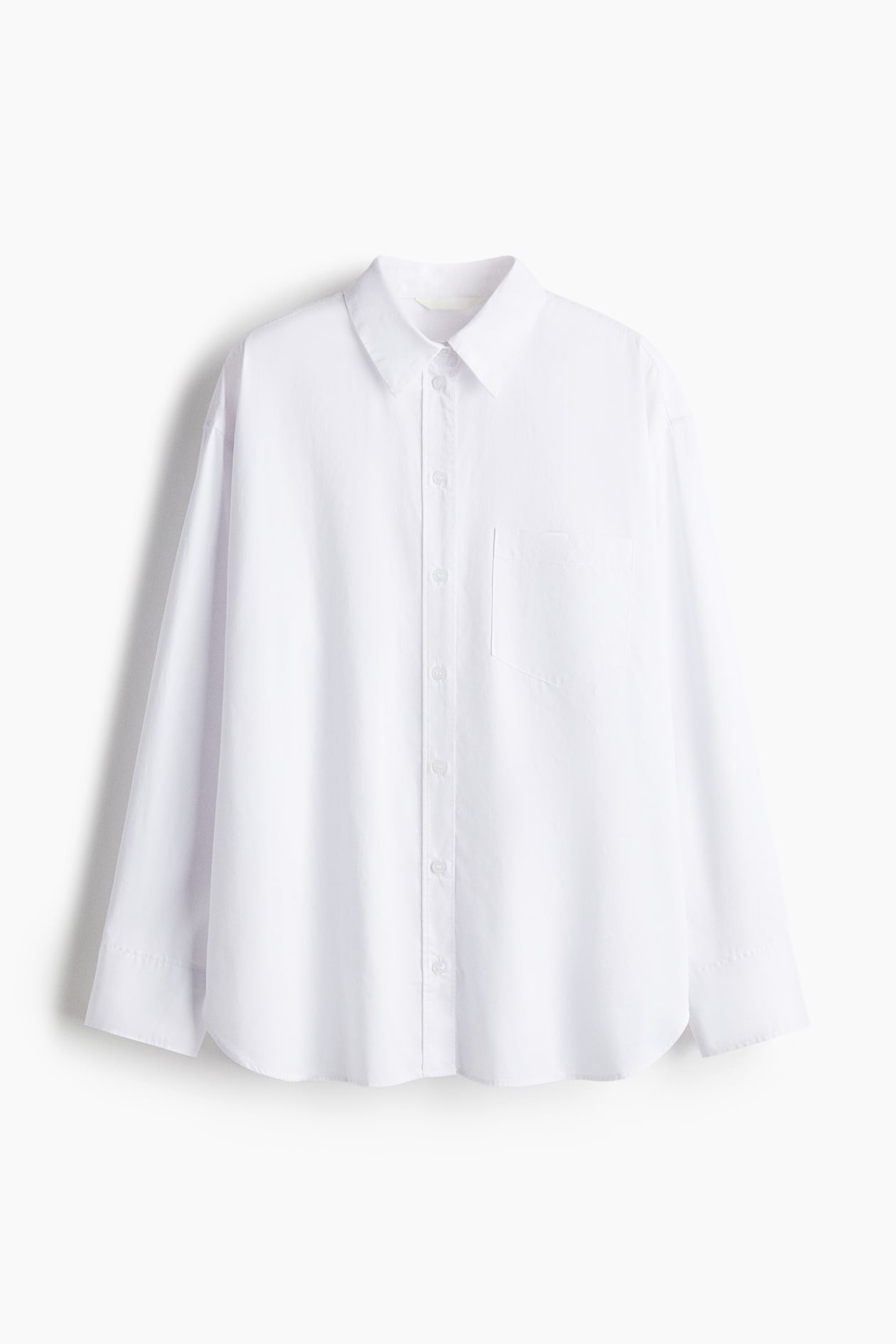 Oversized Cotton Poplin Shirt (White)