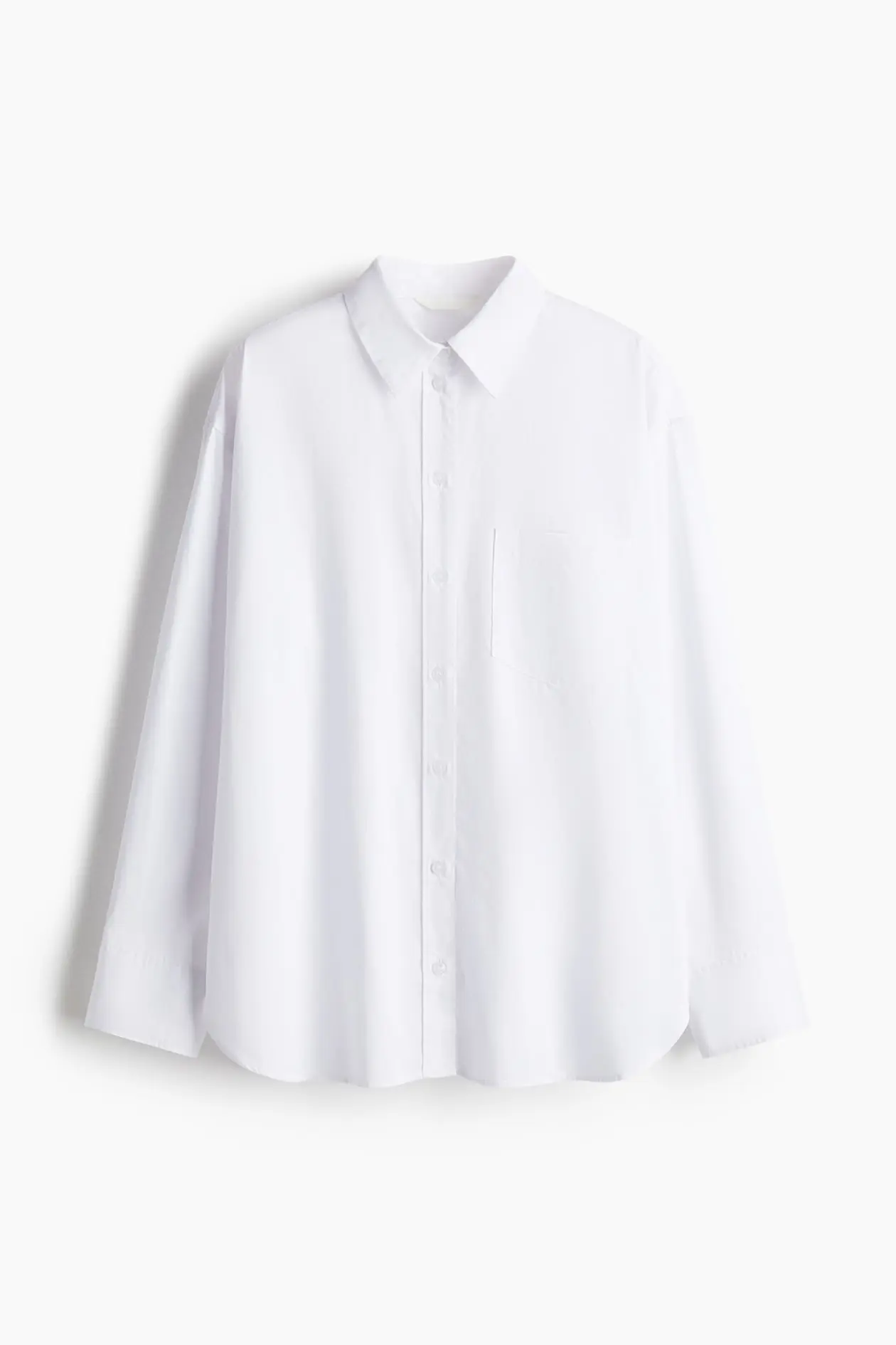 Oversized Cotton Poplin Shirt (White)