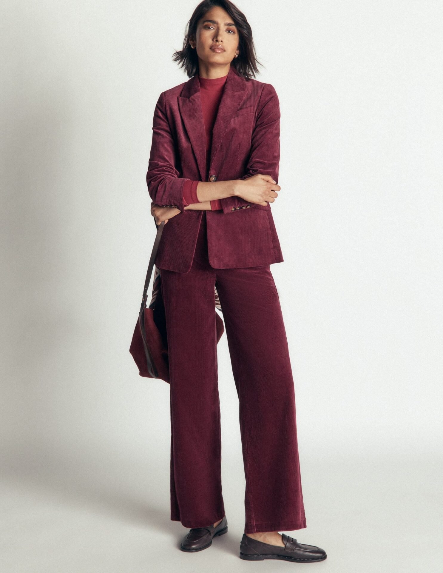Belgravia Cord Pants - Dark Crimson