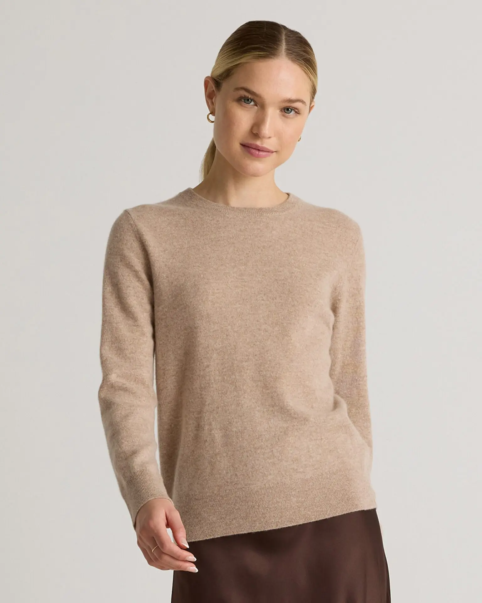 Mongolian Cashmere Crewneck Sweater (Oatmeal)